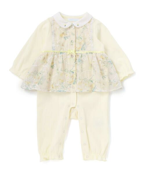 fillot de bebe reduction / フィヨ デュ ベベ ルダクティオン ロンパース | 【お揃い】オーガンジー花柄プリントスカート付き長袖カバーオール(70~80cm) | 詳細3