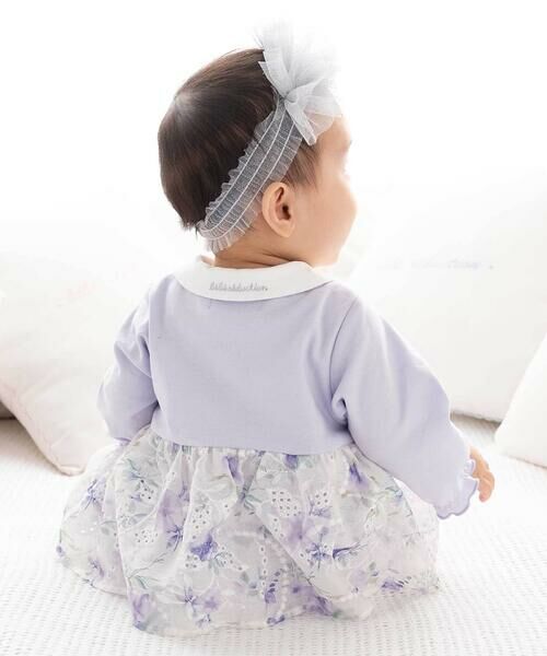 fillot de bebe reduction / フィヨ デュ ベベ ルダクティオン ロンパース | 【お揃い】オーガンジー花柄プリントスカート付き長袖カバーオール(70~80cm) | 詳細18