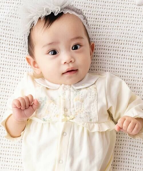 fillot de bebe reduction / フィヨ デュ ベベ ルダクティオン ロンパース | 【お揃い】オーガンジー花柄プリント長袖2WAYオール(50~75cm) | 詳細2