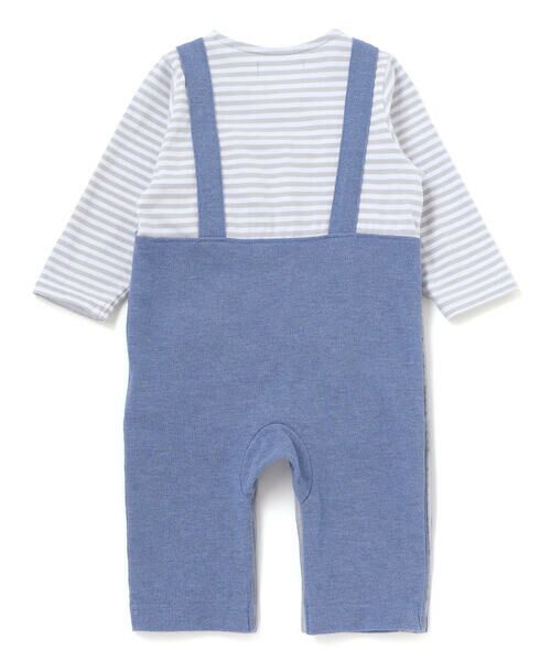 fillot de bebe reduction / フィヨ デュ ベベ ルダクティオン ロンパース | 【お揃い】ボーダーTシャツ重ね着風長袖ロンパース(70~80cm) | 詳細2