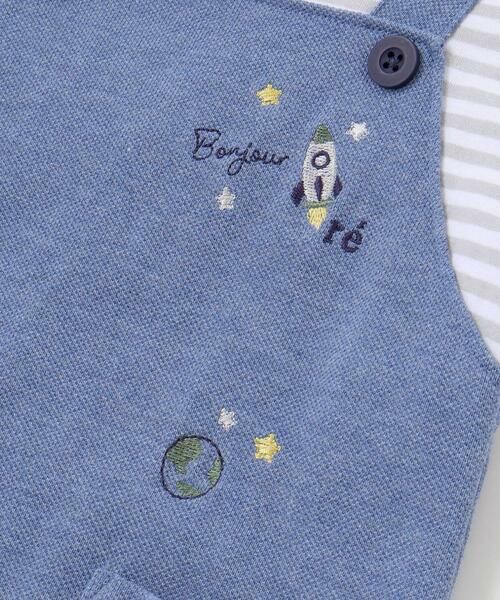 fillot de bebe reduction / フィヨ デュ ベベ ルダクティオン ロンパース | 【お揃い】ボーダーTシャツ重ね着風長袖ロンパース(70~80cm) | 詳細7