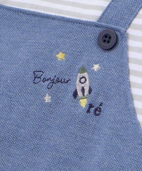 fillot de bebe reduction / フィヨ デュ ベベ ルダクティオン ロンパース | 【お揃い】ボーダーTシャツ重ね着風長袖ロンパース(70~80cm) | 詳細8