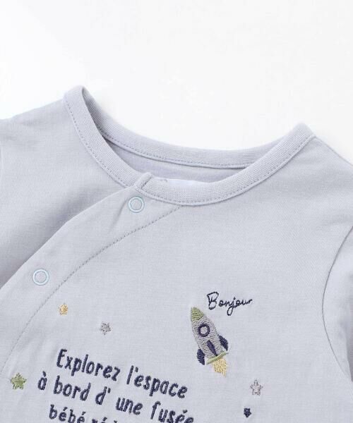 fillot de bebe reduction / フィヨ デュ ベベ ルダクティオン ロンパース | 【お揃い】天竺宇宙モチーフ刺しゅう長袖2WAYオール(50~75cm) | 詳細3