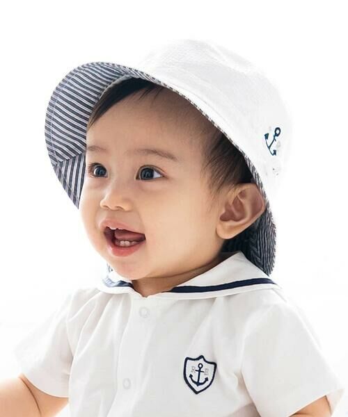 fillot de bebe reduction / フィヨ デュ ベベ ルダクティオン ベビー・キッズグッズ | 【UVカット】サッカーマリンハットベビー(44~50cm)（ホワイト）