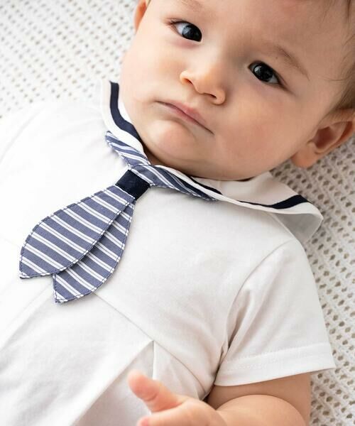 fillot de bebe reduction / フィヨ デュ ベベ ルダクティオン ロンパース | 【お揃い】天竺セーラーネクタイ付き2WAYオールベビー(50~75cm) | 詳細3
