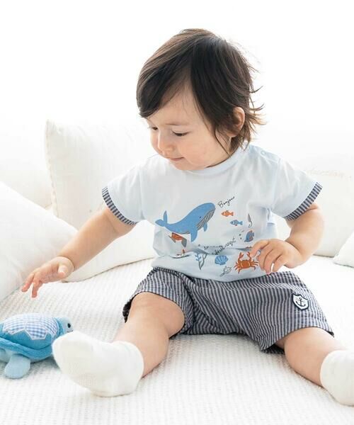 fillot de bebe reduction / フィヨ デュ ベベ ルダクティオン ベビー・キッズウエア | 【お揃い】リップルストライプショートパンツベビー(60~90cm) | 詳細2