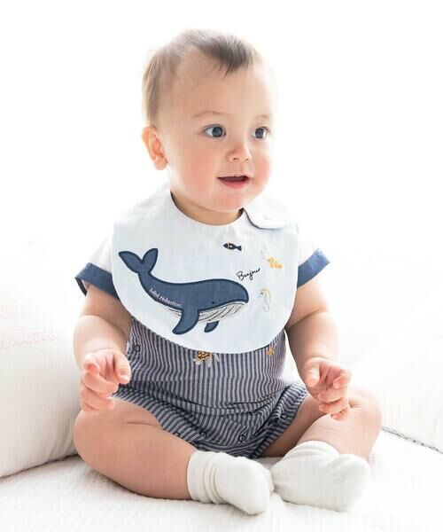fillot de bebe reduction / フィヨ デュ ベベ ルダクティオン スタイ・ビブ | 【お揃い】天竺クジラパッチスタイベビー | 詳細2