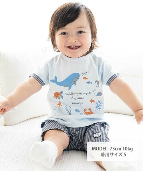 fillot de bebe reduction / フィヨ デュ ベベ ルダクティオン ベビー・キッズウエア | 【お揃い】天竺海の仲間たちTシャツベビー(70~90cm) | 詳細1
