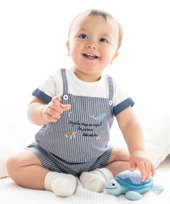 fillot de bebe reduction / フィヨ デュ ベベ ルダクティオン ロンパース | 【お揃い】ストライプ重ね着カバーオールベビー(70~80cm)