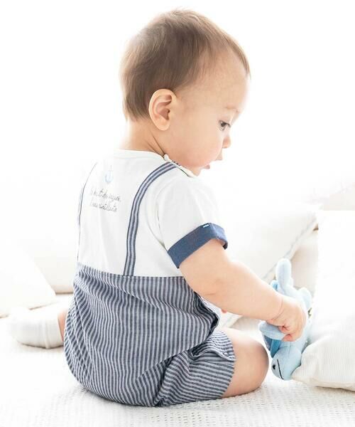 fillot de bebe reduction / フィヨ デュ ベベ ルダクティオン ロンパース | 【お揃い】ストライプ重ね着カバーオールベビー(70~80cm) | 詳細2