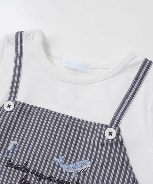 fillot de bebe reduction / フィヨ デュ ベベ ルダクティオン ロンパース | 【お揃い】ストライプ重ね着カバーオールベビー(70~80cm) | 詳細6