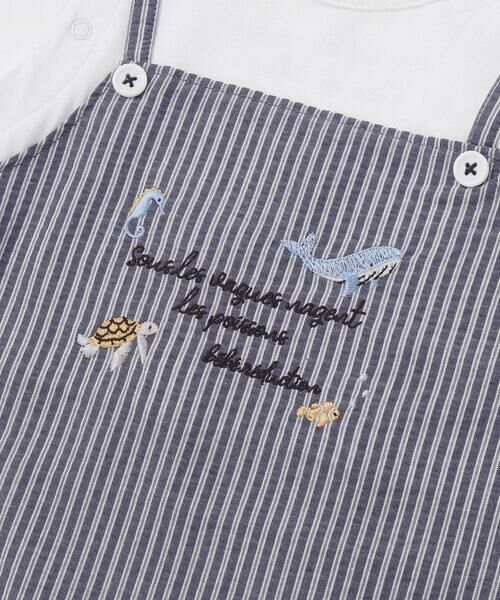 fillot de bebe reduction / フィヨ デュ ベベ ルダクティオン ロンパース | 【お揃い】ストライプ重ね着カバーオールベビー(70~80cm) | 詳細8