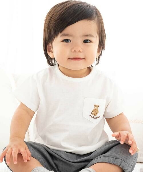 fillot de bebe reduction / フィヨ デュ ベベ ルダクティオン ベビー・キッズウエア | ルウちゃん刺しゅう半袖Tシャツベビー(70~90cm)（ホワイト）