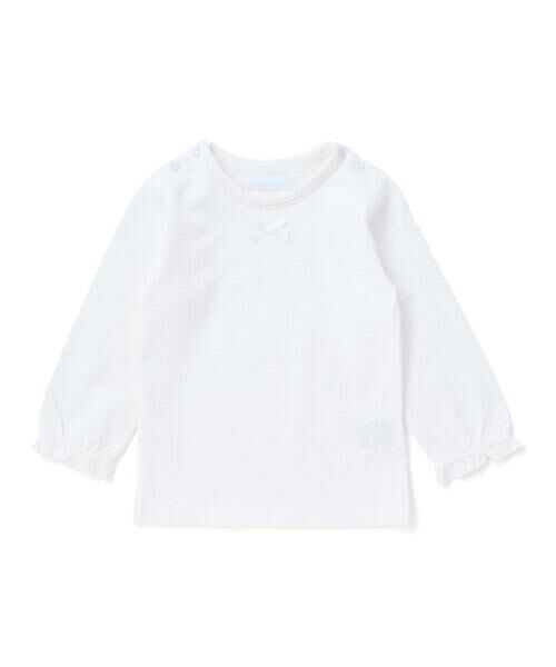 fillot de bebe reduction / フィヨ デュ ベベ ルダクティオン ベビー・キッズウエア | レーシー天竺Tシャツベビー(70~90cm)（ホワイト）