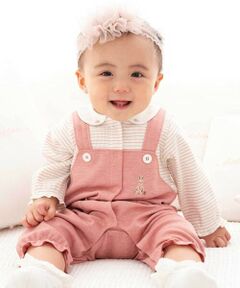fillot de bebe reduction / フィヨ デュ ベベ ルダクティオン ロンパース | ボーダー重ね着風カバーオールベビー(70~80cm)