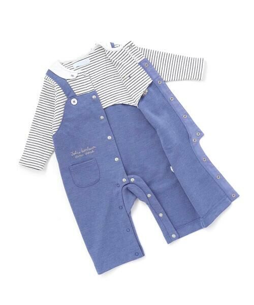 fillot de bebe reduction / フィヨ デュ ベベ ルダクティオン ロンパース | ボーダー重ね着風カバーオール ベビー(70~80cm) | 詳細9
