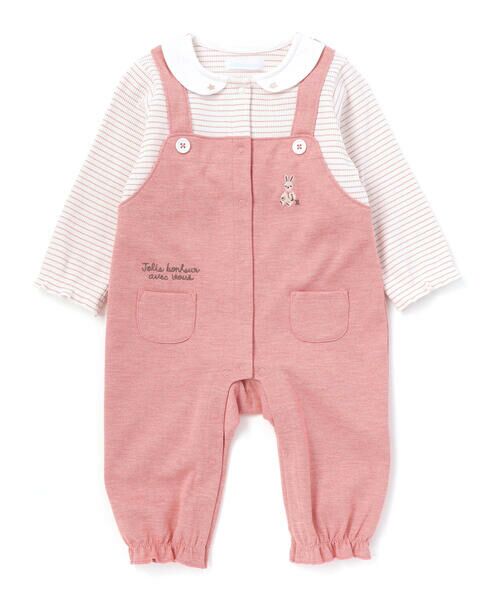 fillot de bebe reduction / フィヨ デュ ベベ ルダクティオン ロンパース | ボーダー重ね着風カバーオール ベビー(70~80cm) | 詳細14