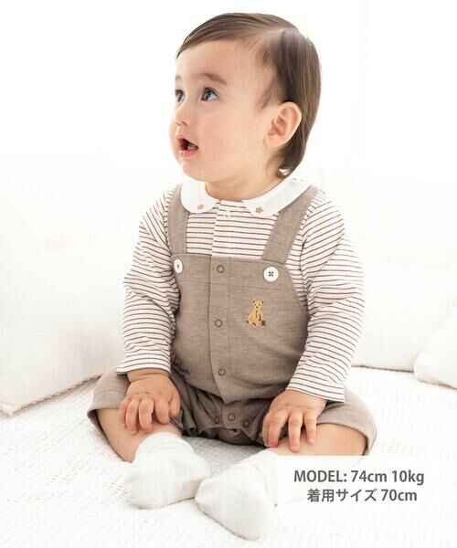 fillot de bebe reduction / フィヨ デュ ベベ ルダクティオン ロンパース | ボーダー重ね着風カバーオールベビー(70~80cm) | 詳細21