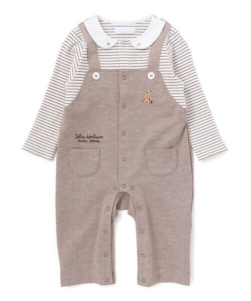fillot de bebe reduction / フィヨ デュ ベベ ルダクティオン ロンパース | ボーダー重ね着風カバーオール ベビー(70~80cm) | 詳細22