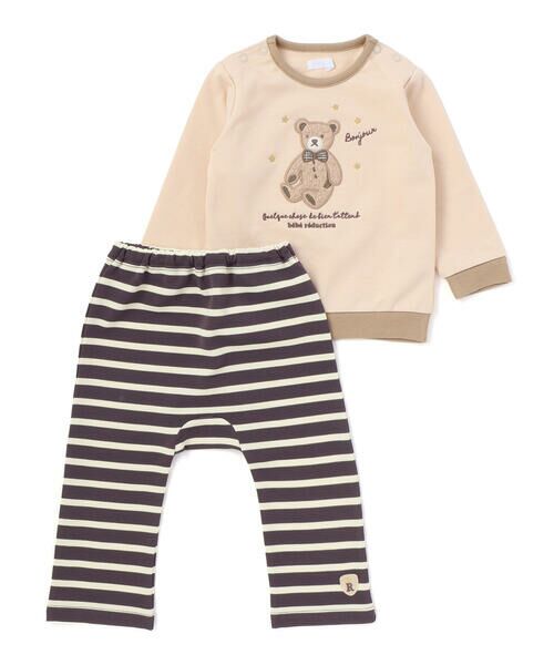fillot de bebe reduction / フィヨ デュ ベベ ルダクティオン ベビー・キッズウエア | クマパッチトレーナー&パンツセット(70~90cm) | 詳細5