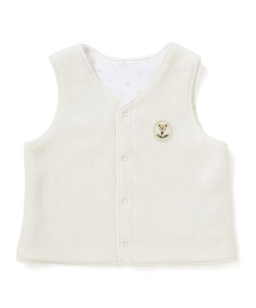 fillot de bebe reduction / フィヨ デュ ベベ ルダクティオン ベビー・キッズウエア | リバーシブルフリースベスト(60~90cm)（ホワイト）