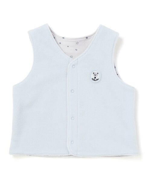 fillot de bebe reduction / フィヨ デュ ベベ ルダクティオン ベビー・キッズウエア | リバーシブルフリースベスト(60~90cm)（ブルー）