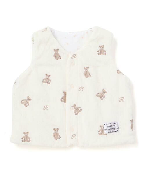 fillot de bebe reduction / フィヨ デュ ベベ ルダクティオン ベビー・キッズウエア | 【お揃い】マイクロフリースクマ刺しゅうベスト(60~90cm) | 詳細3