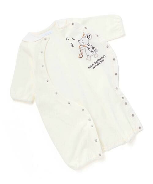 fillot de bebe reduction / フィヨ デュ ベベ ルダクティオン ロンパース | サックスネズミパッチWフェイス2wayカバーオール(50~75cm) | 詳細11