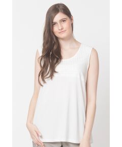 接触冷感レースドッキングタンクトップ【手洗いＯＫ】