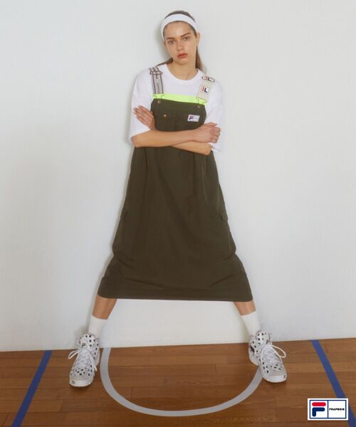 FRAPBOIS/フラボア FILA×FRAPBOISジャンパースカート カーキ 1 FRAPBOIS/フラボア FILA×FRAPBOISジャンパースカート カーキ 1