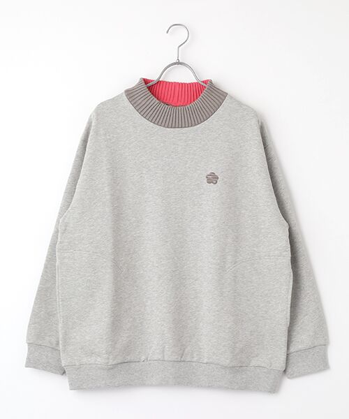 FRAPBOIS/フラボア リブネックスウェット グレー M FRAPBOIS/フラボア リブネックスウェット グレー M