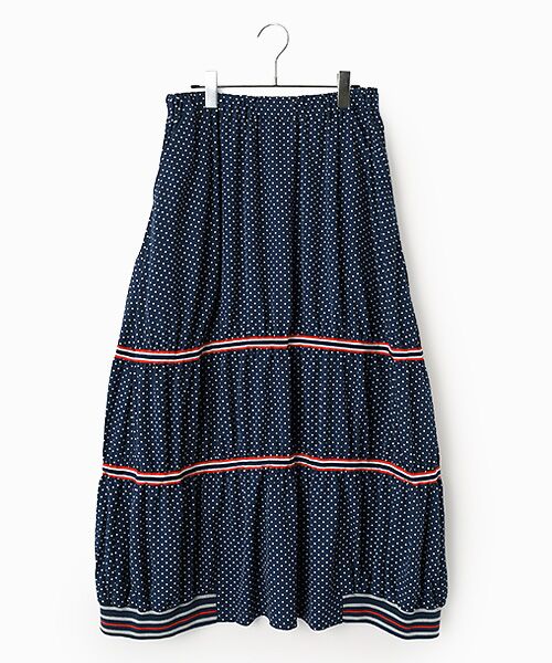 FRAPBOIS / フラボア ロング・マキシ丈スカート | スプラッシュドット スカート（ネイビー）