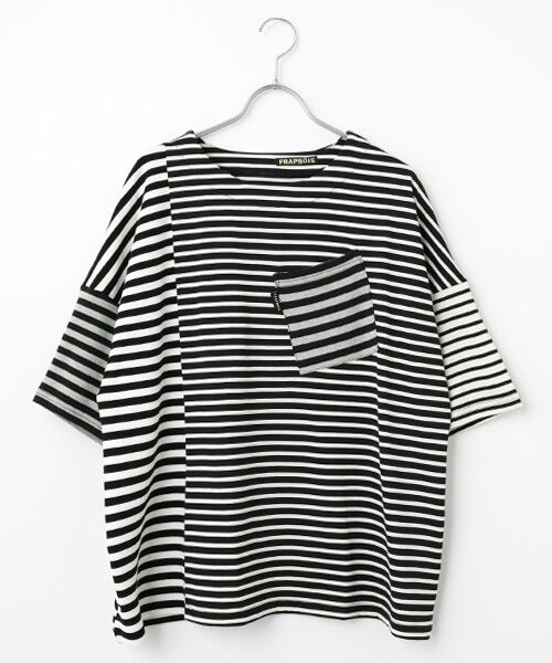 FRAPBOIS / フラボア カットソー | クワトロボーダー カットソー（ブラック）