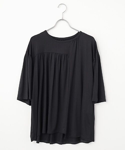 FRAPBOIS / フラボア カットソー | パネルギャザー カットソー（ブラック）