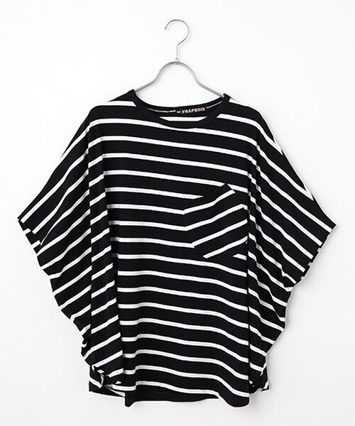 FRAPBOIS / フラボア カットソー | サークルボーダー カットソー（ブラック）