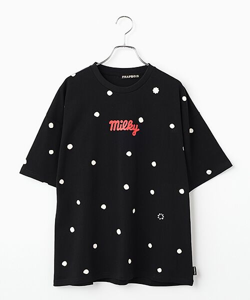 FRAPBOIS / フラボア Tシャツ | ミルキードットＴシャツ（ブラック）
