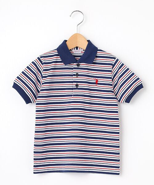 FUKUZO/フクゾー 子供ポロシャツ半袖天竺ボーダー 三本縞 12才