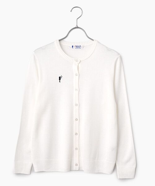 FUKUZO / フクゾー カーディガン・ボレロ | 婦人ラルゴクルーカーディガン長袖（白）