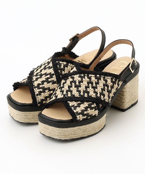 gaimo/ガイモ クロスヒールサンダル BLK 24.5 gaimo/ガイモ クロスヒールサンダル BLK 24.5