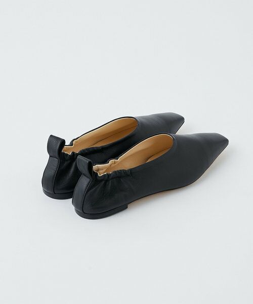 ZARA ギャザー入りレザーフラットミュール 36