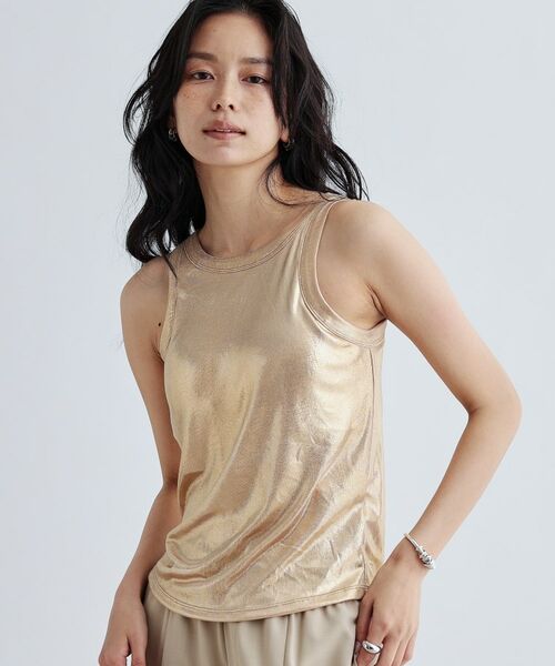 GALLEST/ギャレスト シャイニーアメスリタンクトップ(カップ付き) ゴールド(007) 38(M) GALLEST/ギャレスト シャイニーアメスリタンクトップ(カップ付き) ゴールド(007) 38(M)