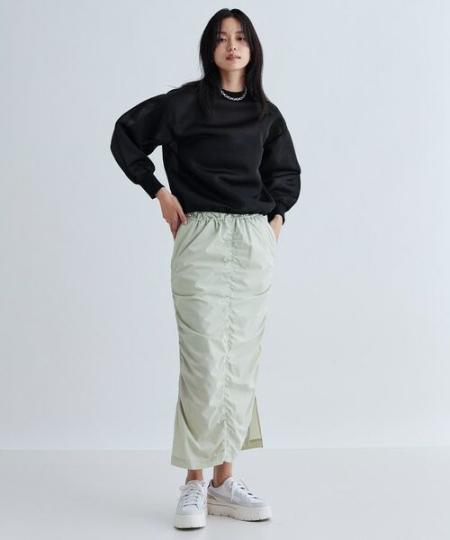 GALLEST / ギャレスト ロング・マキシ丈スカート | シャーリングナイロンスカート | 詳細1