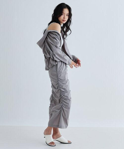 GALLEST / ギャレスト ロング・マキシ丈スカート | シャーリングナイロンスカート | 詳細10