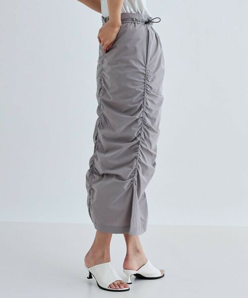 GALLEST / ギャレスト ロング・マキシ丈スカート | シャーリングナイロンスカート | 詳細12