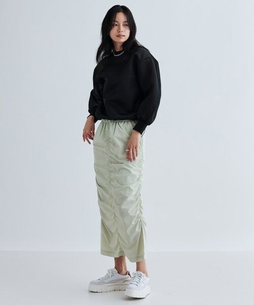 GALLEST / ギャレスト ロング・マキシ丈スカート | シャーリングナイロンスカート | 詳細2