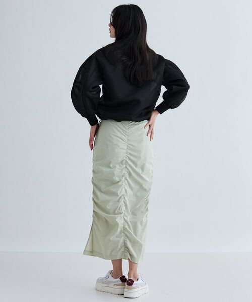 GALLEST / ギャレスト ロング・マキシ丈スカート | シャーリングナイロンスカート | 詳細3