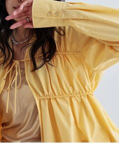 GALLEST / ギャレスト シャツ・ブラウス | シャーリングギャザーブラウス【フロントボタン/前開き】