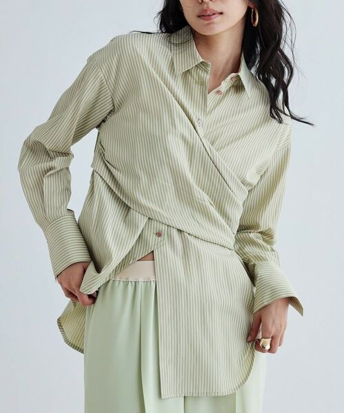 GALLEST / ギャレスト シャツ・ブラウス | マルチウェイストライプカシュクールシャツ | 詳細1