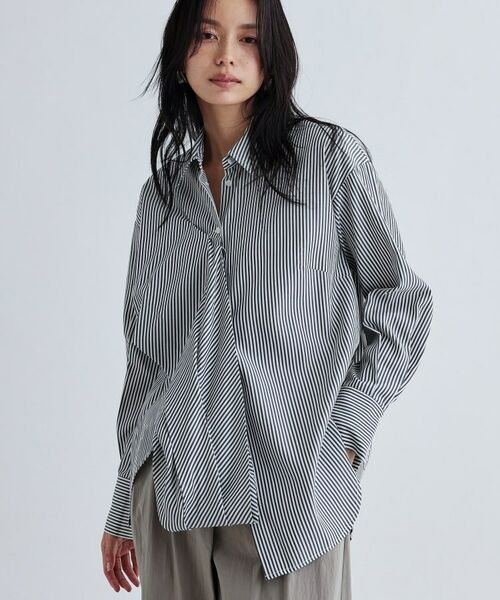 GALLEST / ギャレスト シャツ・ブラウス | マルチウェイストライプカシュクールシャツ | 詳細15