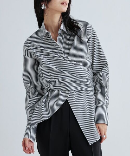GALLEST / ギャレスト シャツ・ブラウス | マルチウェイストライプカシュクールシャツ | 詳細9